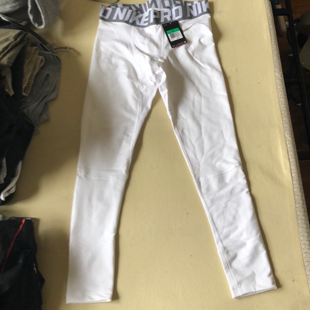 NIKE PRO COMBAT LEGGINGS WHITE BRAND NEW WARM XL